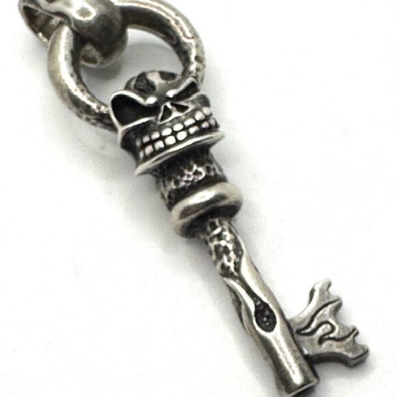 STARLINGEAR Flaming Skeleton Hothead Key Pendant Top Sterling